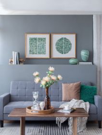 23.5" x 23.5" Elos Stone Shadow Boxes Wall Art, Set of 2