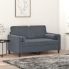 Throw Pillows 2 pcs Dark Gray √ò5.9"x19.7" Velvet