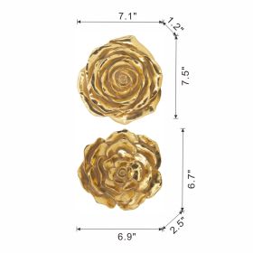 S/2 Gold Rose Hanging Wall Accents