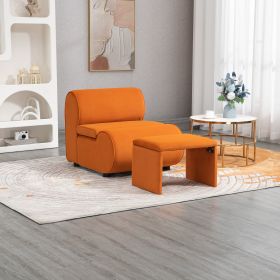 House hold Accent Chair with Ottoman, Cushioned deep seat no armrest accent single lazy chair for Living Room