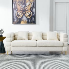 81 Inch Oversized 3 Seater Sectional Sofa, Living Room Comfort Fabric Sectional Sofa - Deep Seating Sectional Sofa