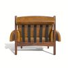 Rustic Accent Chair Vintage Solid Wood Upholstered Chair for Living Room, Bedroom, Reading, Balcony