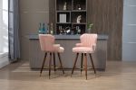 COOLMORE Swivel Bar Stools with Backrest Footrest , with a fixed height of 360 degrees