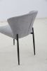 Dining Chairs set of 2, Upholstered Side Chairs, Adjustable Kitchen Chairs Accent Chair Cushion Upholstered Seat with Metal Legs for Living Room Grey