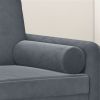 Throw Pillows 2 pcs Dark Gray √ò5.9"x19.7" Velvet