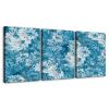 Framed Canvas Wall Art Decor Abstract Painting, Cyan Color Daisy Oil Painting Style Decoration For Restaurant, Kitchen, Dining Room, Office Living Roo