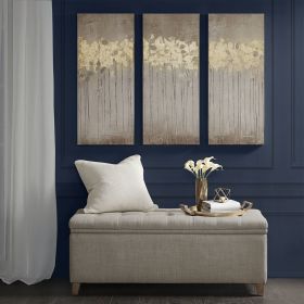 Gold Foil Abstract 3-piece Canvas Wall Art Set (Color: as Pic)