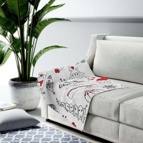 Christmas Theme Velveteen Plush Blanket (size: 50" x 60")