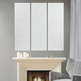Hand Painted Triptych 3-piece Dimensional Resin Wall Art Set (Color: as Pic)